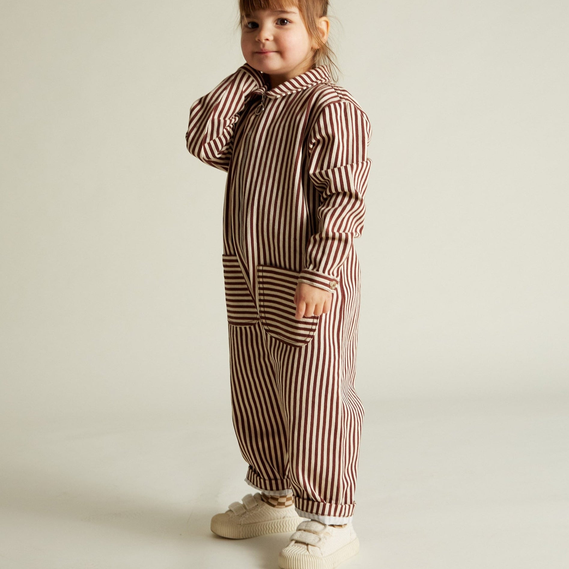 Syd Maroon Stripe Boilersuit Overall